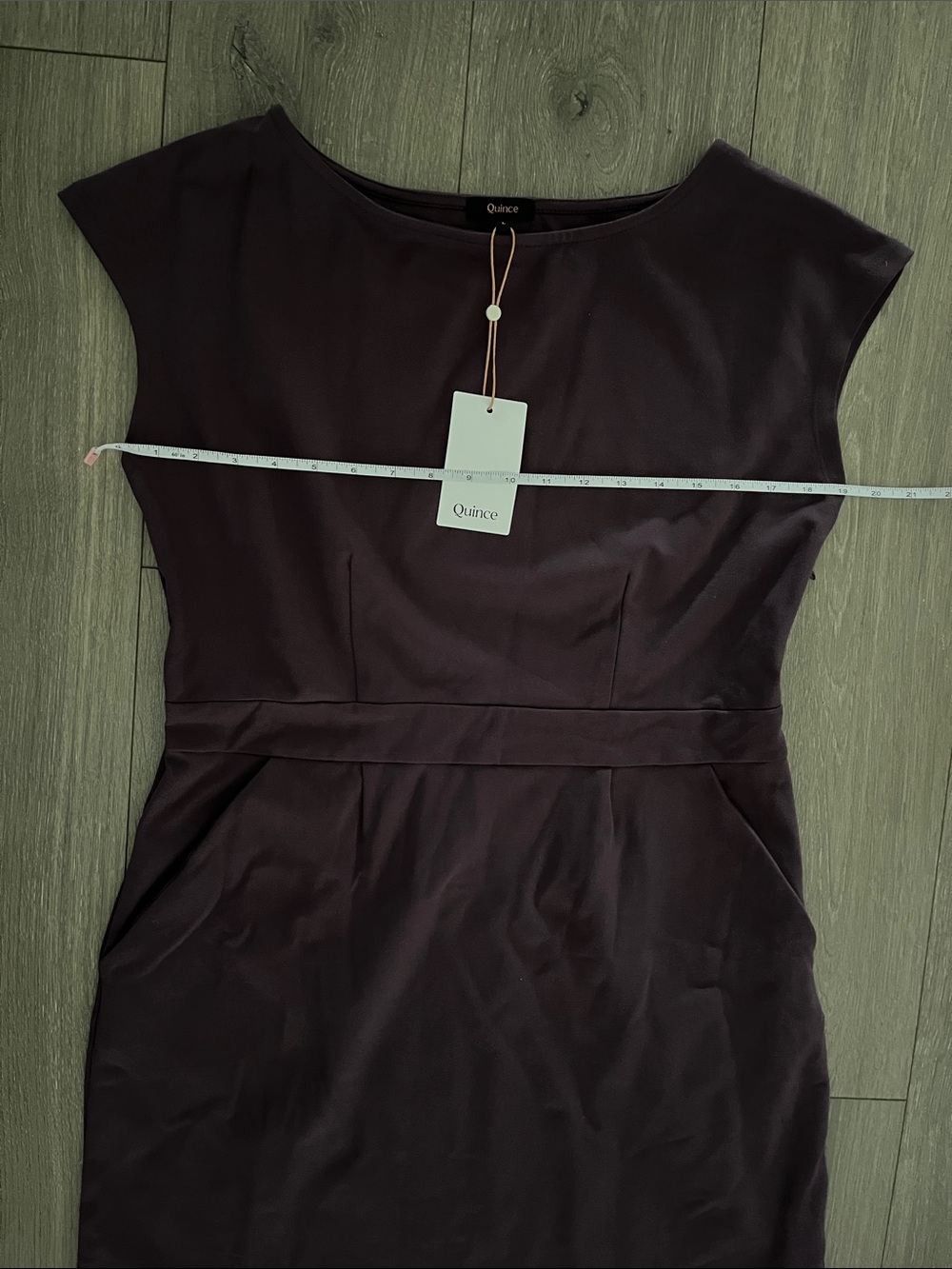 NWT Quince Ponte Cap-Sleeve Dress in Dark Orchid Purple Size Large - Picture 10 of 16